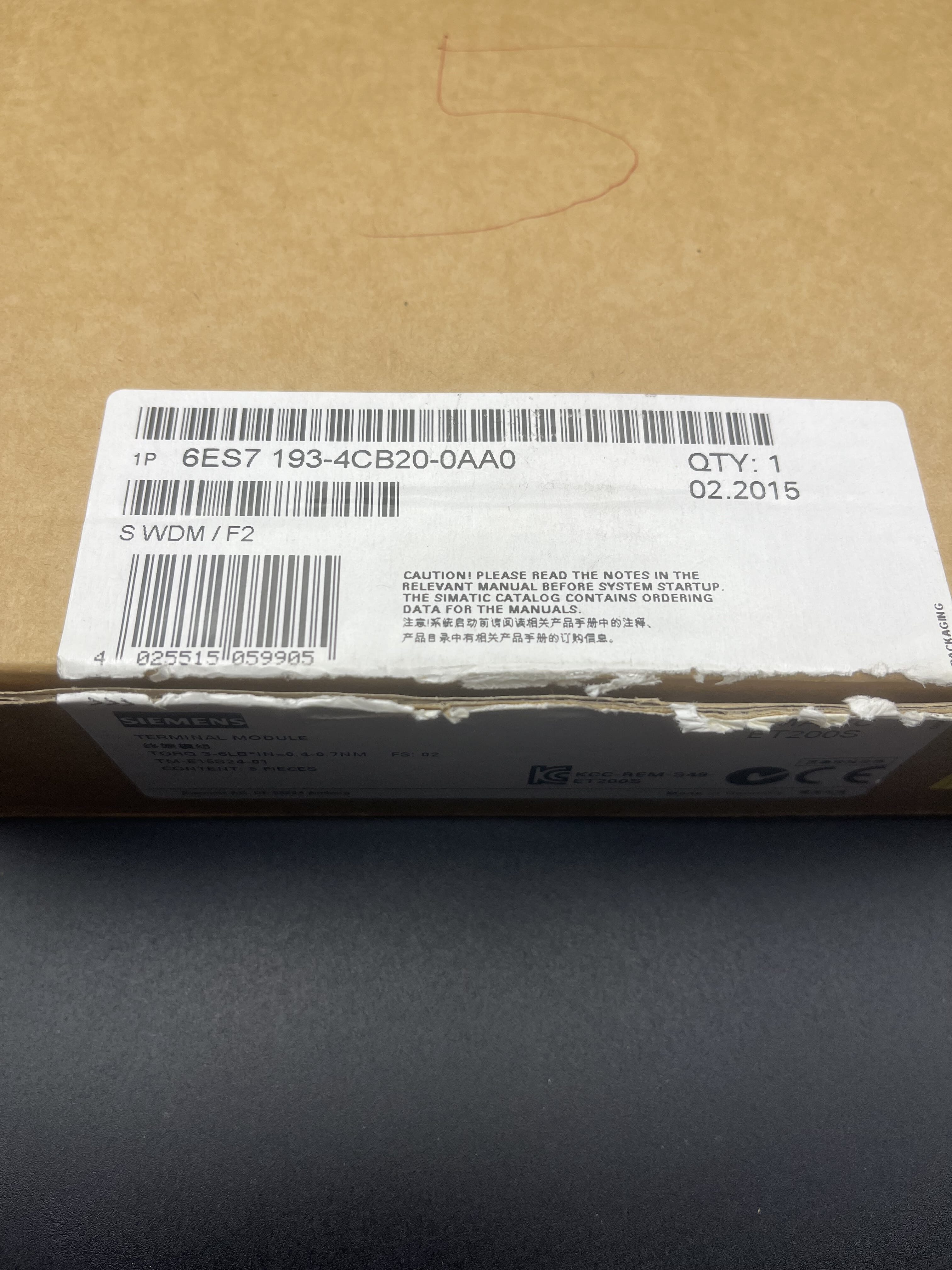 6ES7193-4CB20-0AA0 – Siemens, PLC, ET200S TM-E 2×4, Terminal Module