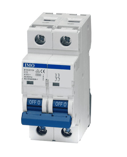B10C2020A, IMO, 10kA, C Curve  2 Pole, 20 Amp, 415VAC